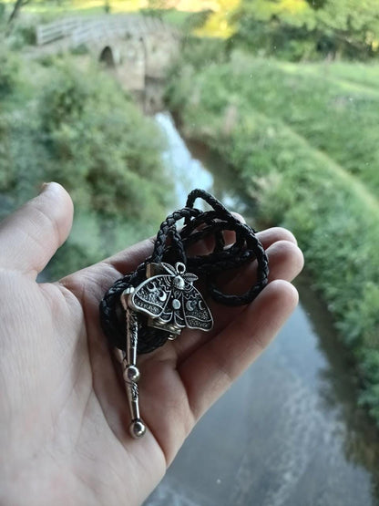 Occult Moth Moon Bolo Tie