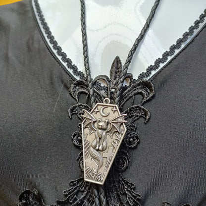 Spooky Cat Bat Gothic Necklace