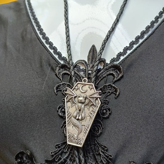 Spooky Cat Bat Gothic Necklace