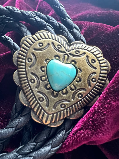 Western Heart Bolo Tie Bronze