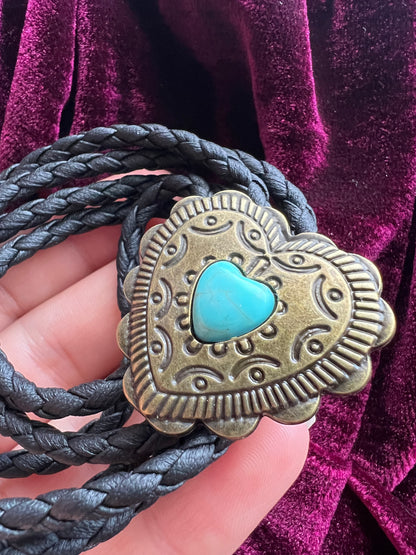 Western Heart Bolo Tie Bronze