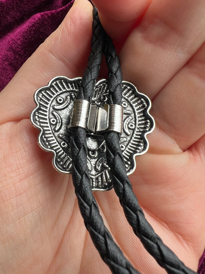 Western Heart Bolo Tie Silver