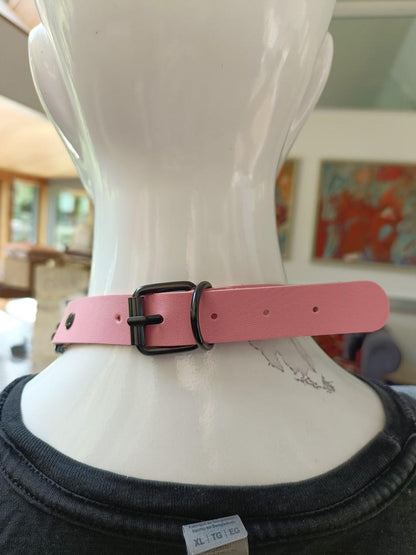 Pink Heart Martingale Collar/ Mall Goth Kawaii Choker
